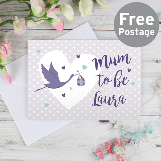 Personalised Mum to Be Stork Card