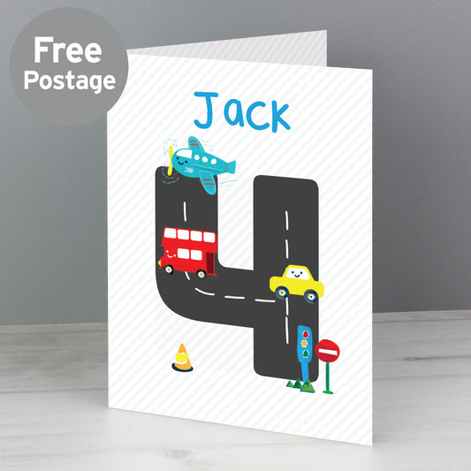 Personalised Vehicles Birthday Card