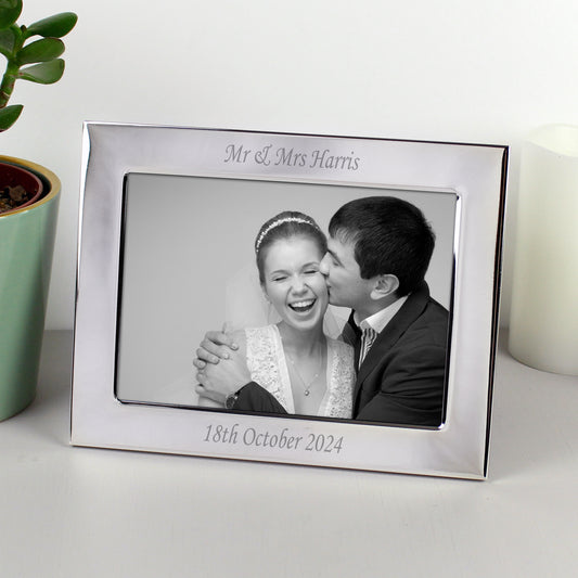 Personalised Silver Plated 6x4 Landscape Photo Frame