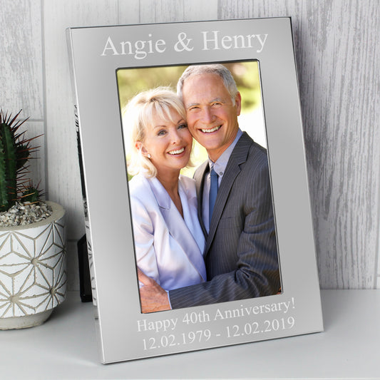 Personalised 6x4 Silver Photo Frame