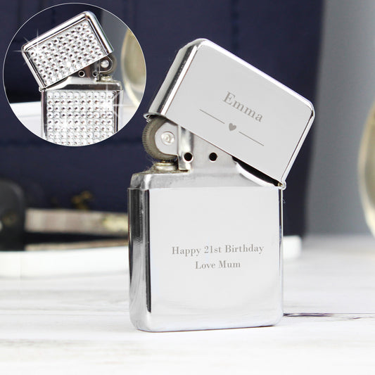 Personalised Decorative Heart Diamante Lighter