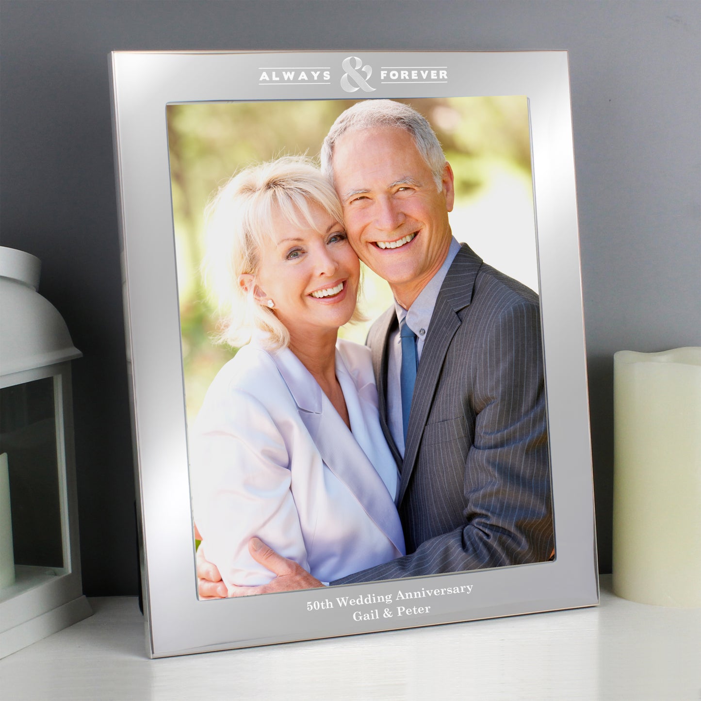 Personalised Always & Forever 10x8 Silver Photo Frame