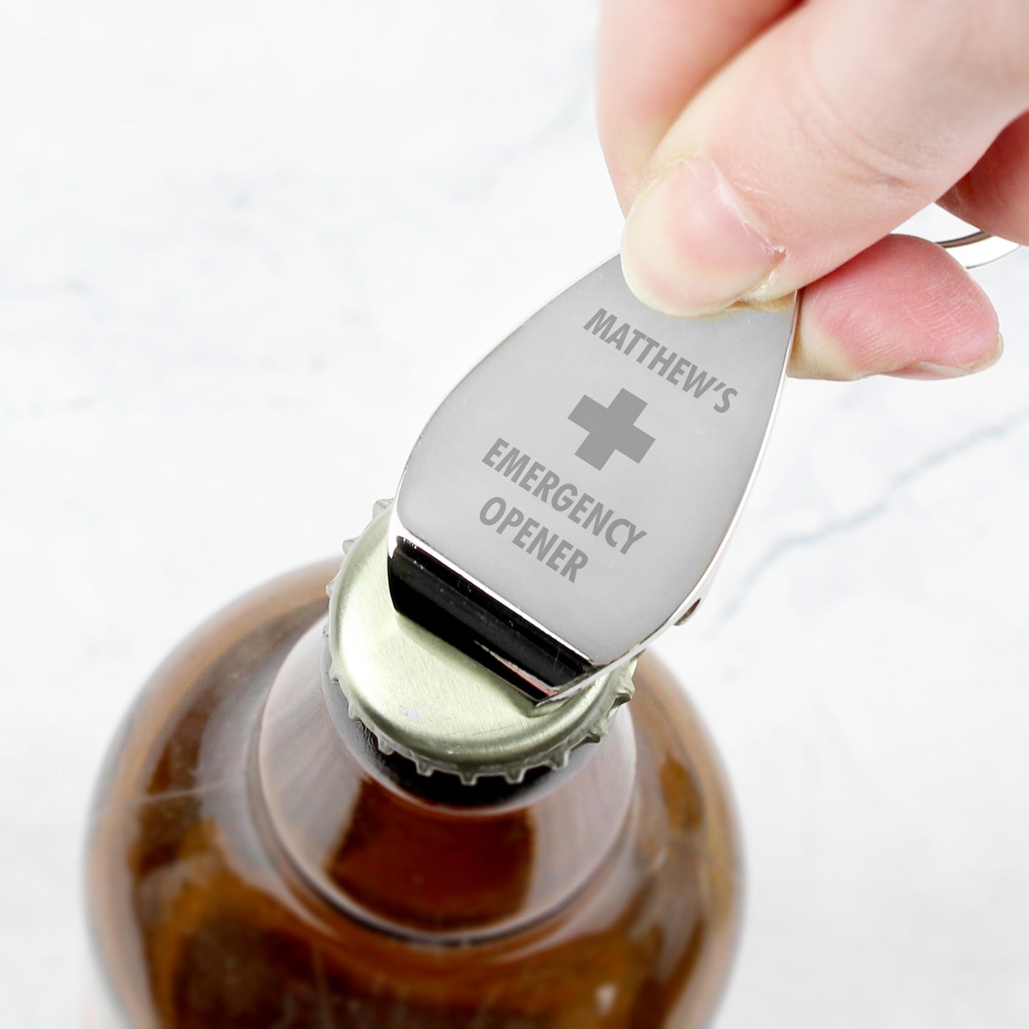 Personalised Emergency Bottle Opener Keyring