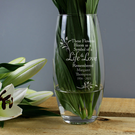 Personalised Life & Love Memorial Vase