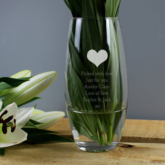 Personalised Heart Bullet Vase