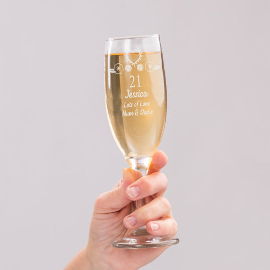 Personalised Birthday Craft Flute Glass