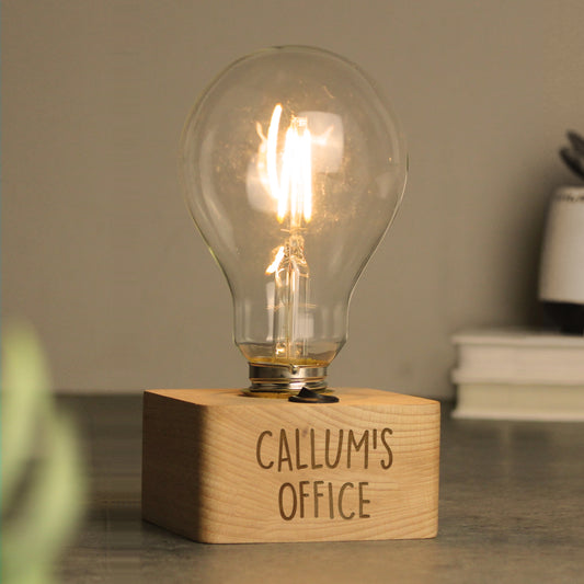 Personalised Free Text LED Bulb Table Lamp