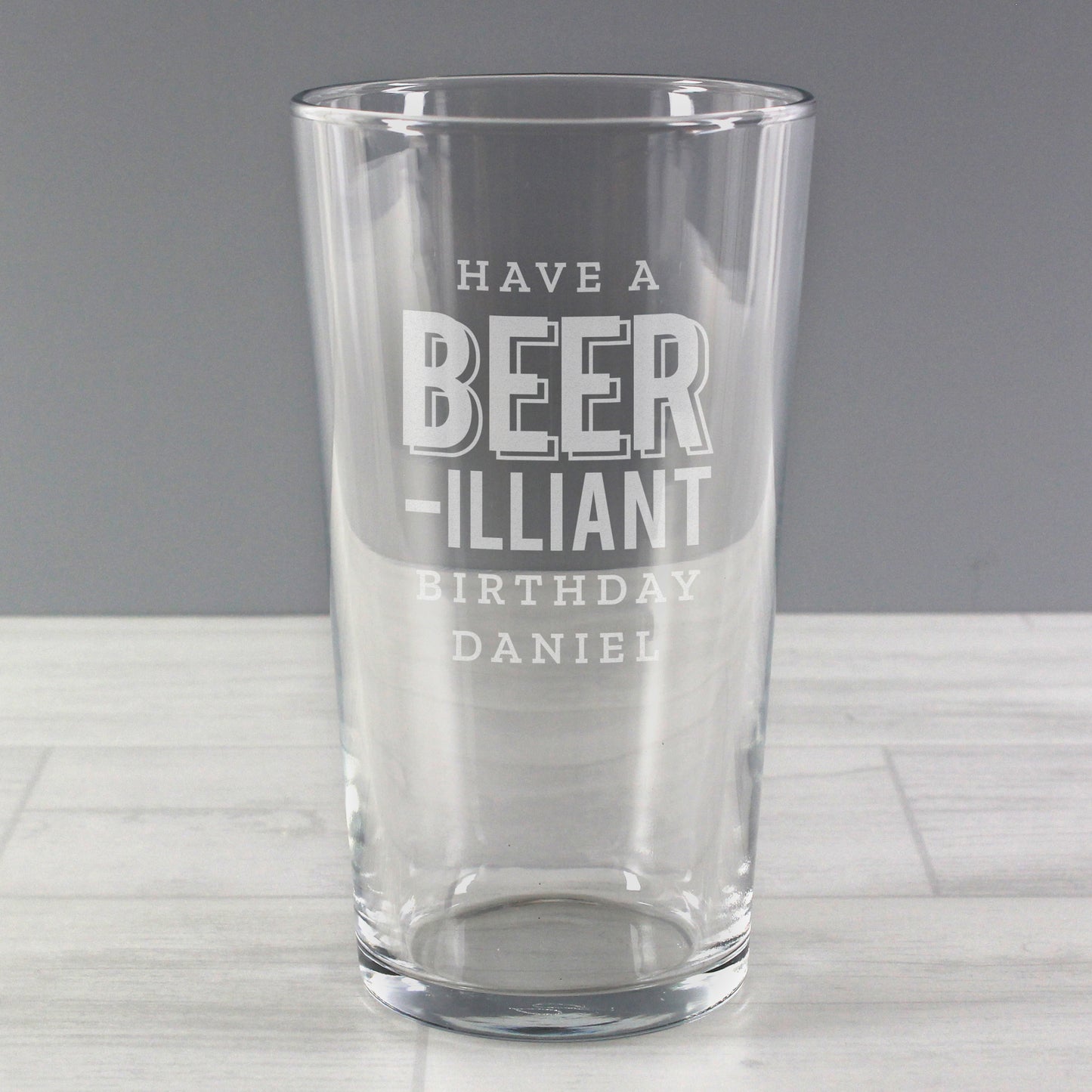 Personalised Beer-Illiant Birthday Pint Glass