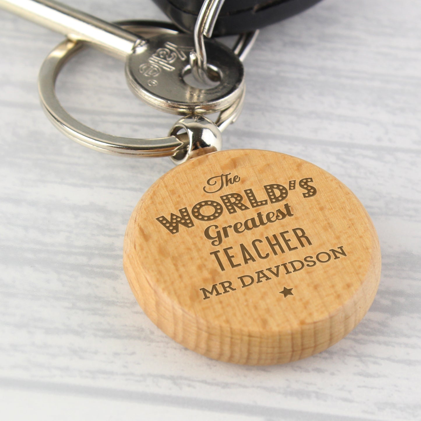 Personalised 'The World's Greatest' Wooden Keyring