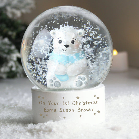 Personalised Polar Bear Snow Globe