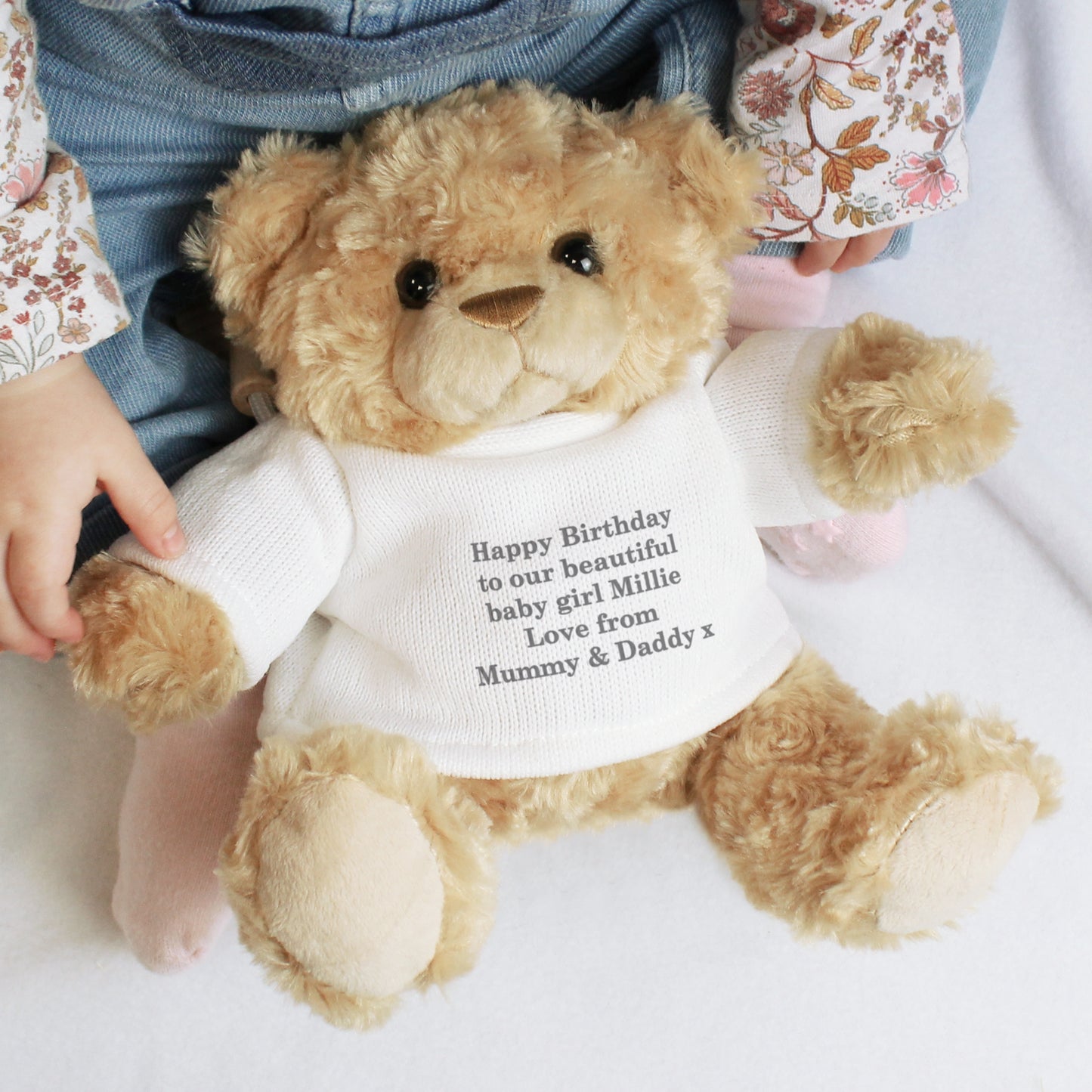 Personalised Message Teddy Bear - Grey