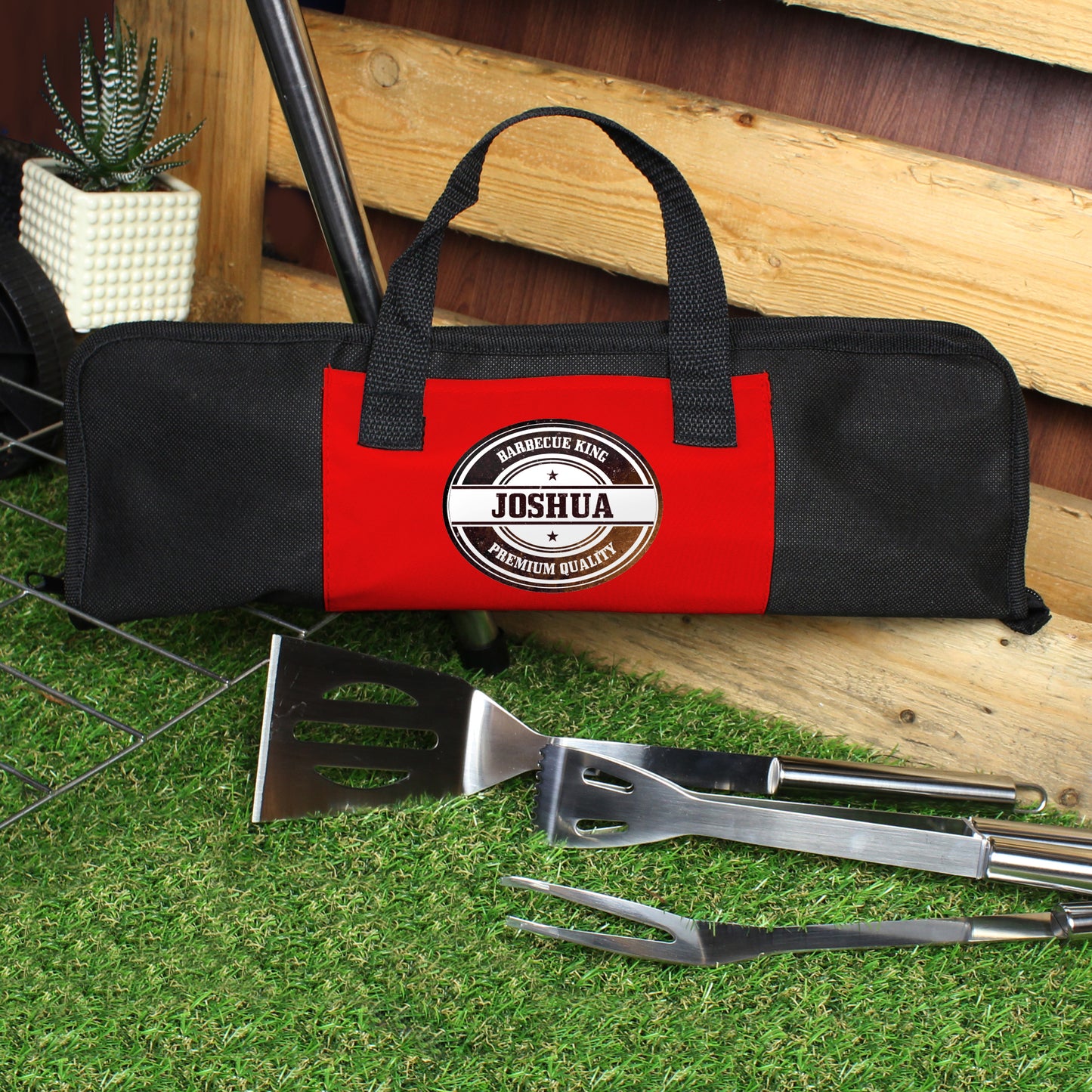 Personalised Stamp Stainless Steel BBQ Kit