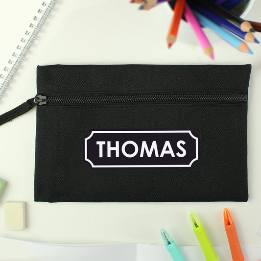 Personalised Black Pencil Case