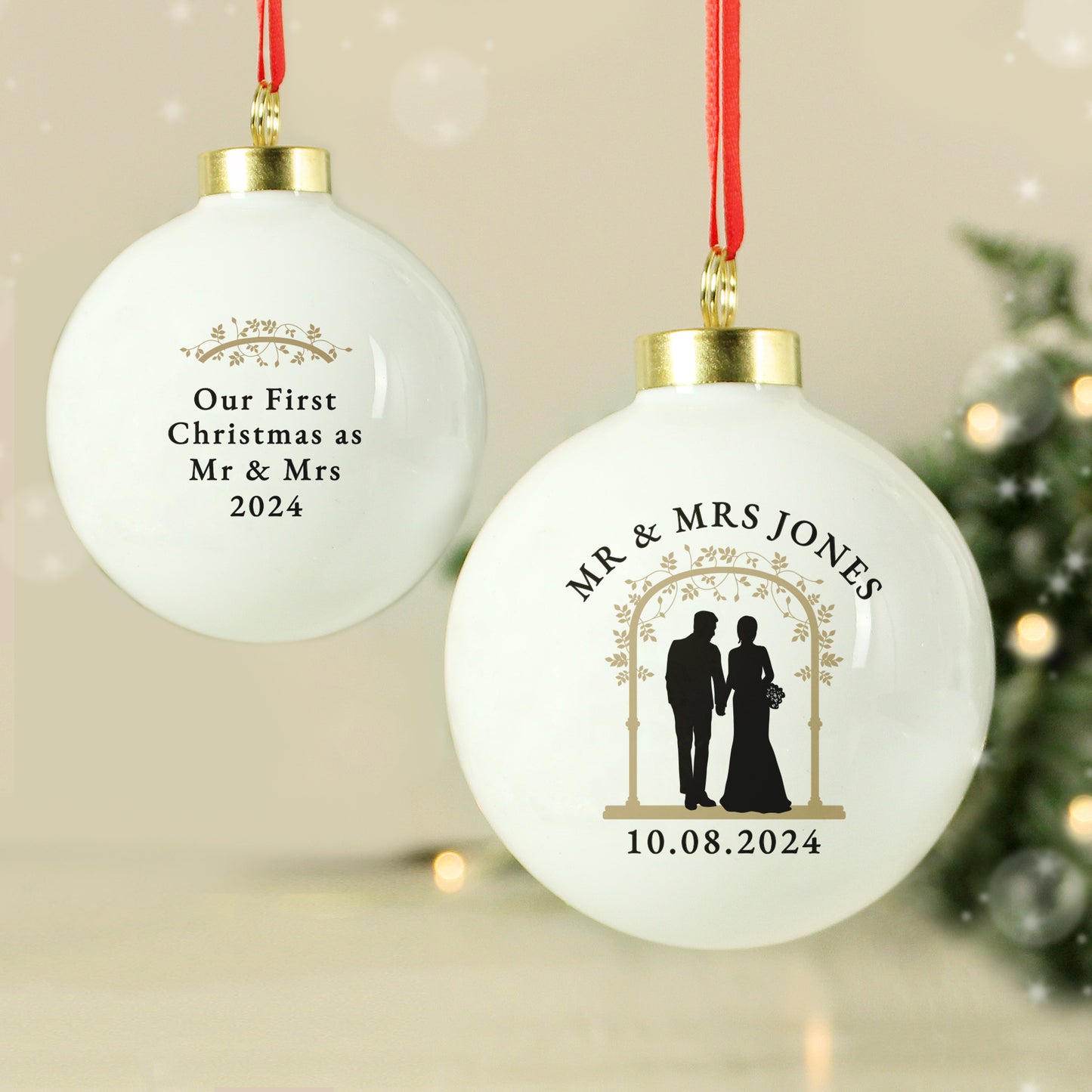 Personalised Mr & Mrs Bauble