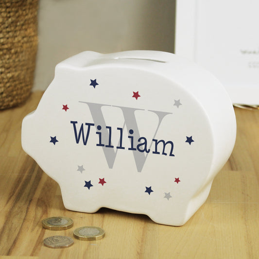 Personalised Name & Initial Piggy Bank