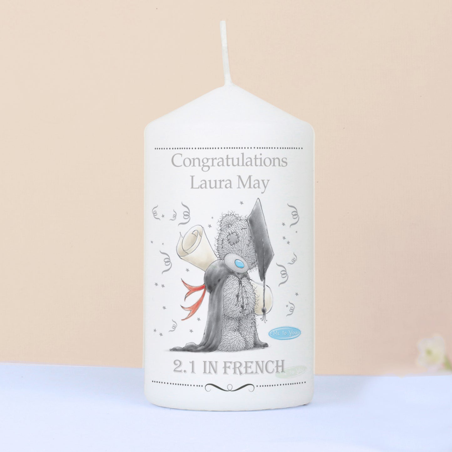 Personalised Me to You Graduation Pillar Candle