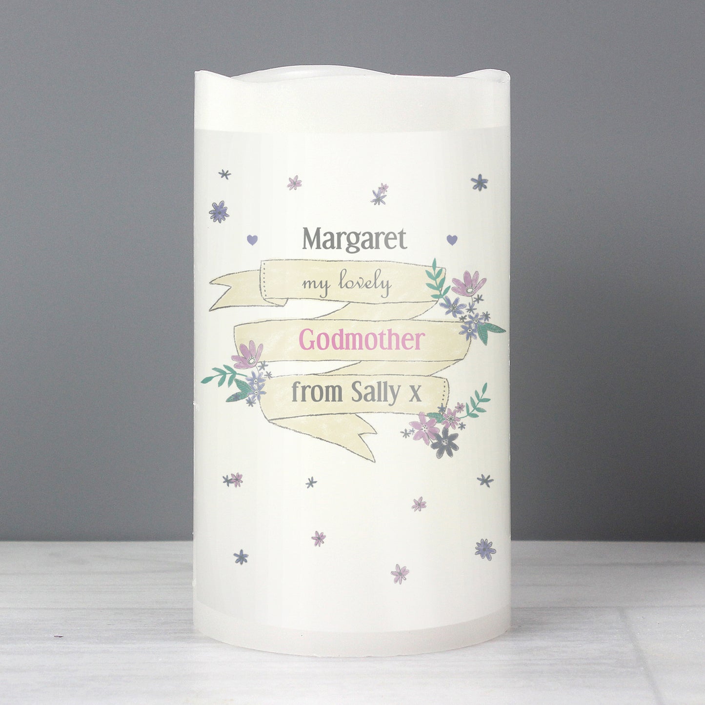 Personalised Garden Bloom LED Candle