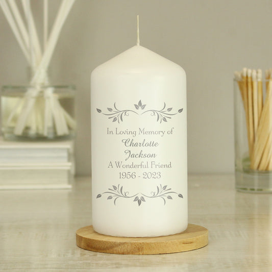 Personalised Sentiments Pillar Candle