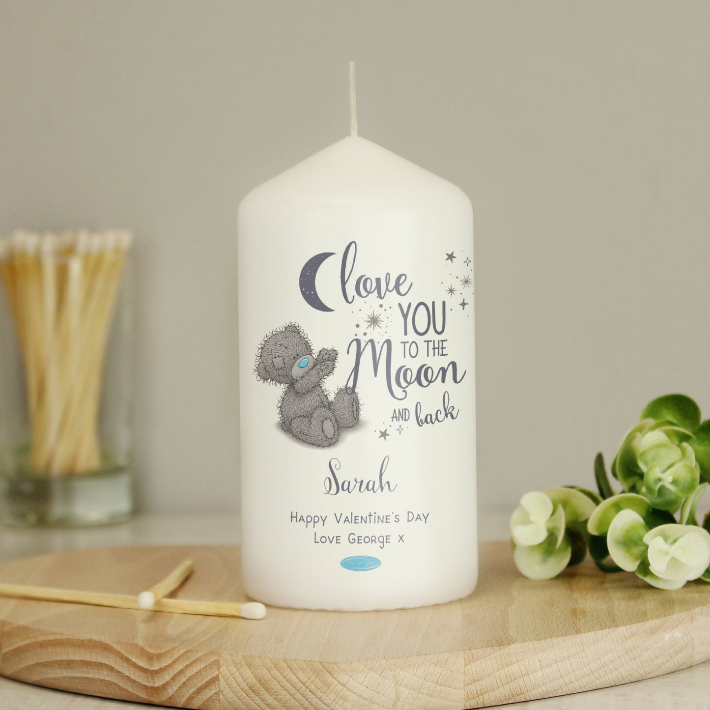 Personalised Me to You 'Love You to the Moon and Back' Pillar Candle