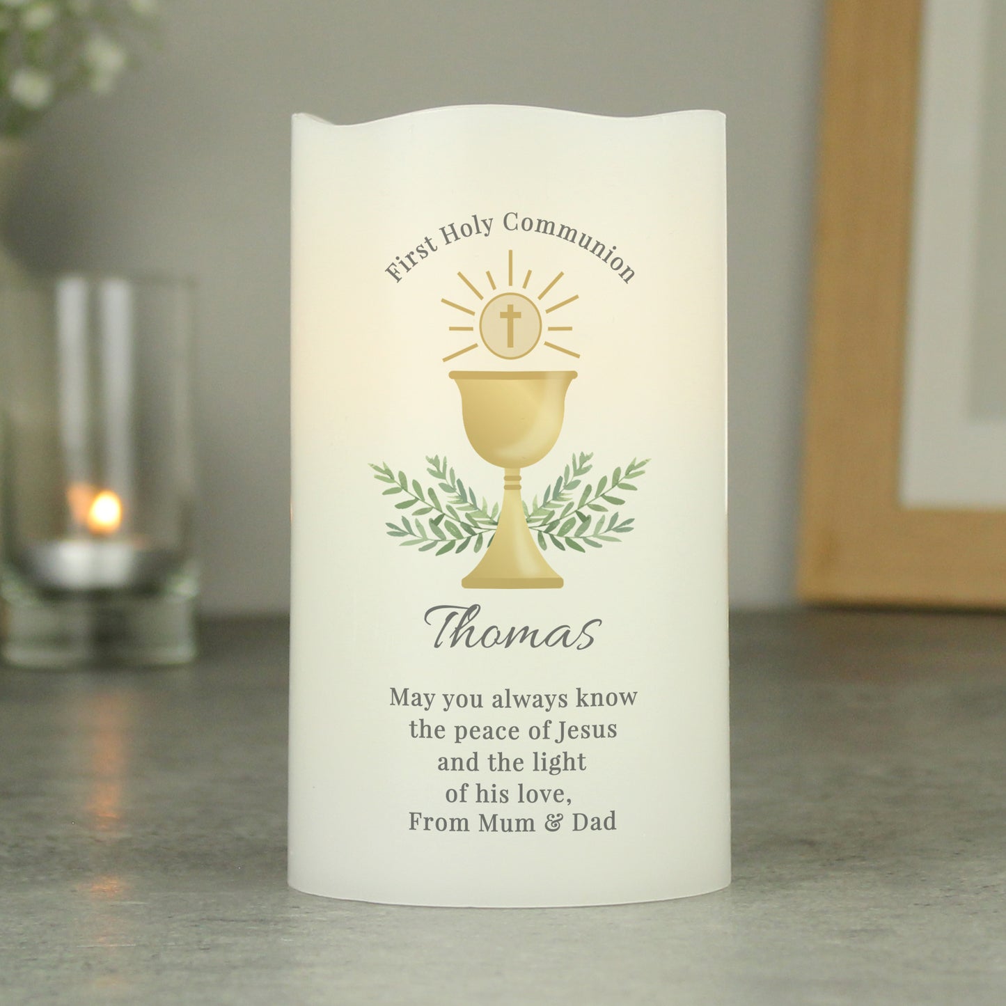 Personalised First Holy Communion LED Candle