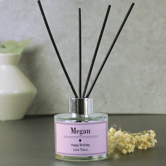 Personalised Classic Pink Reed Diffuser