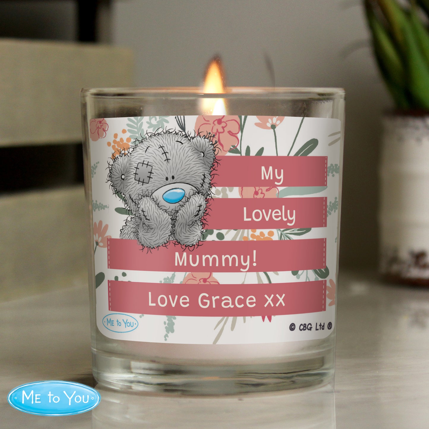 Personalised Me To You Floral Scented Jar Candle