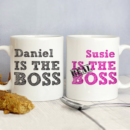 Personalised The Real Boss Mug Set