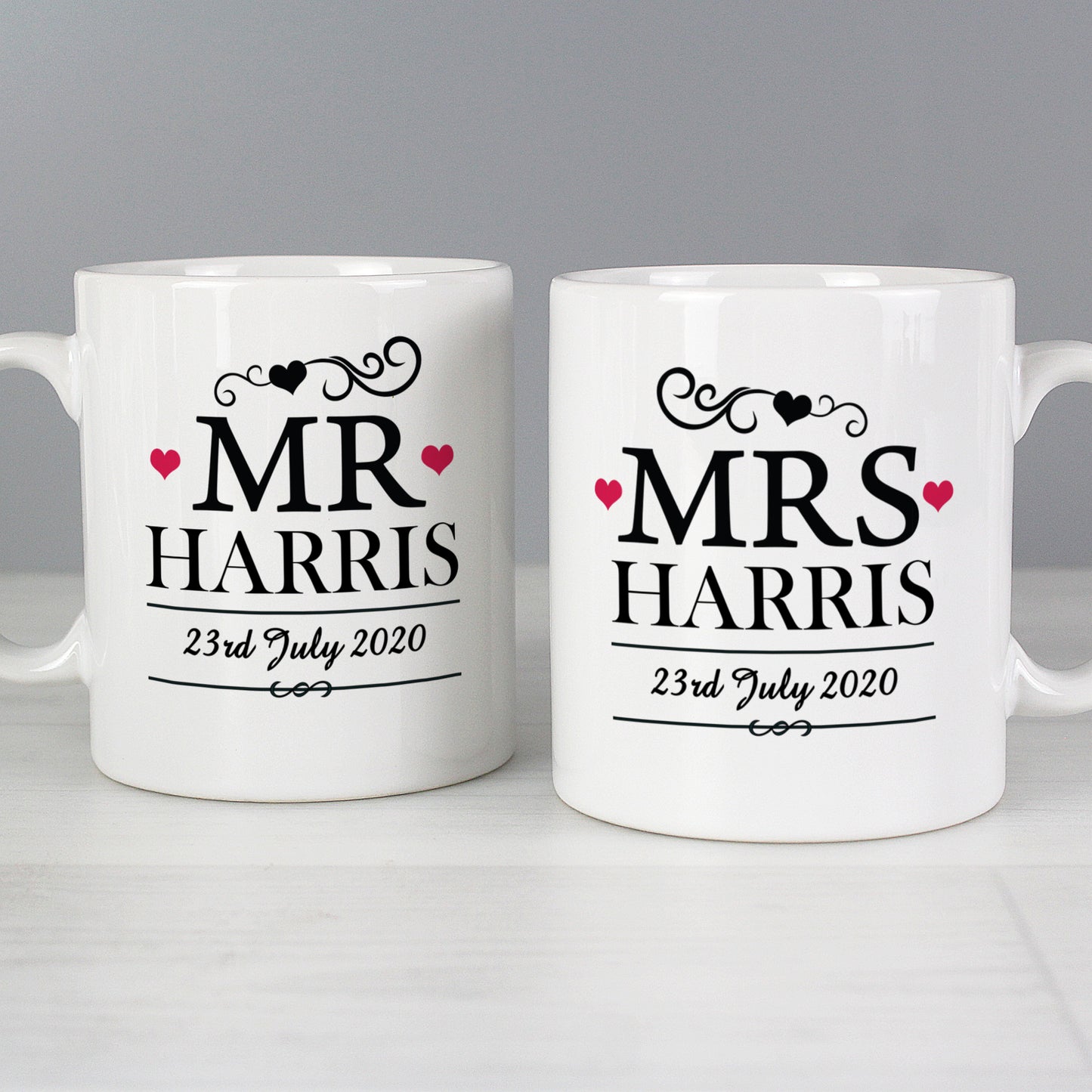 Personalised Mr & Mrs Mug Set