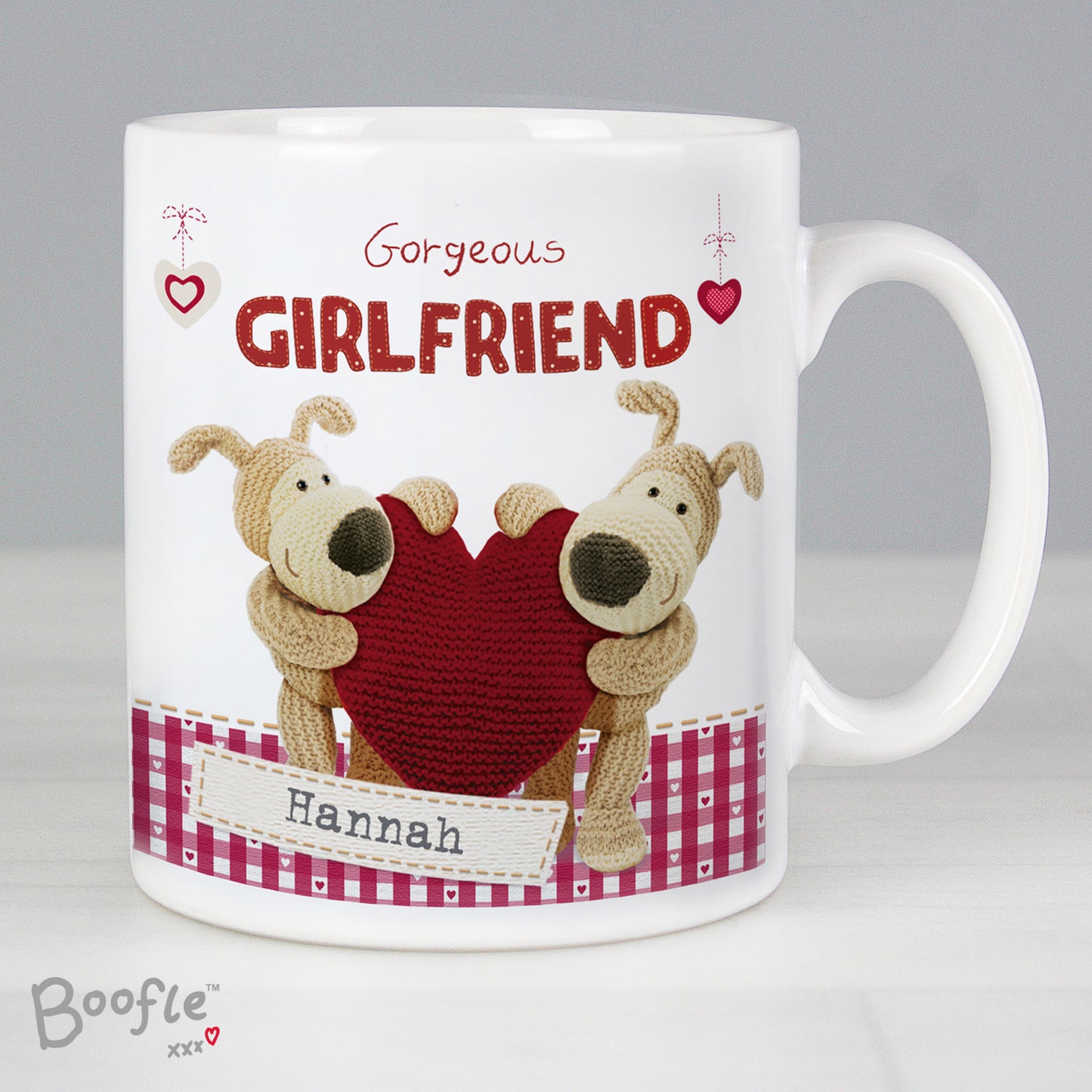 Personalised Boofle Shared Heart Mug