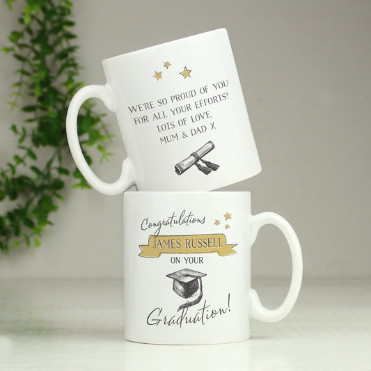 Personalised Gold Star Graduation Mug