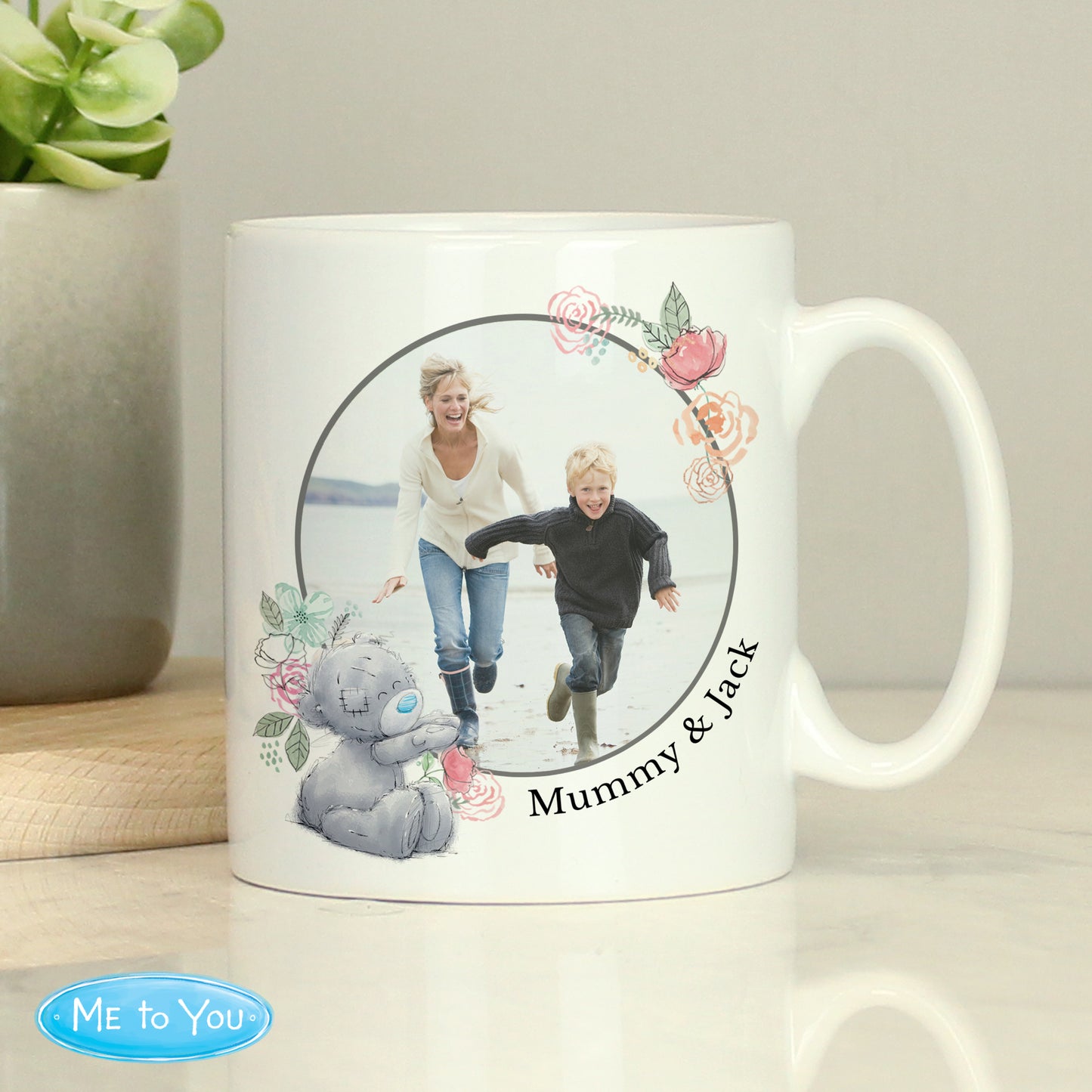 Personalised Me To You Floral Photo Upload Mug