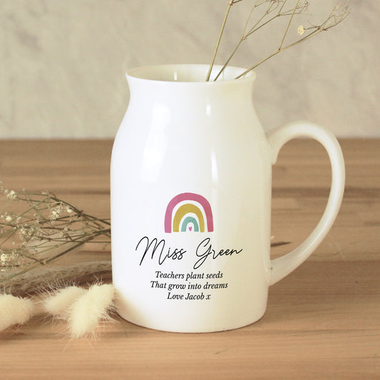 Personalised Rainbow Flower Jug Vase