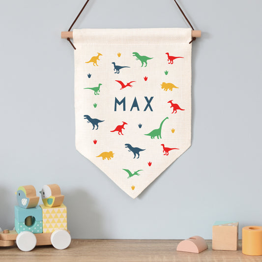 Personalised Dinosaur Hanging Banner