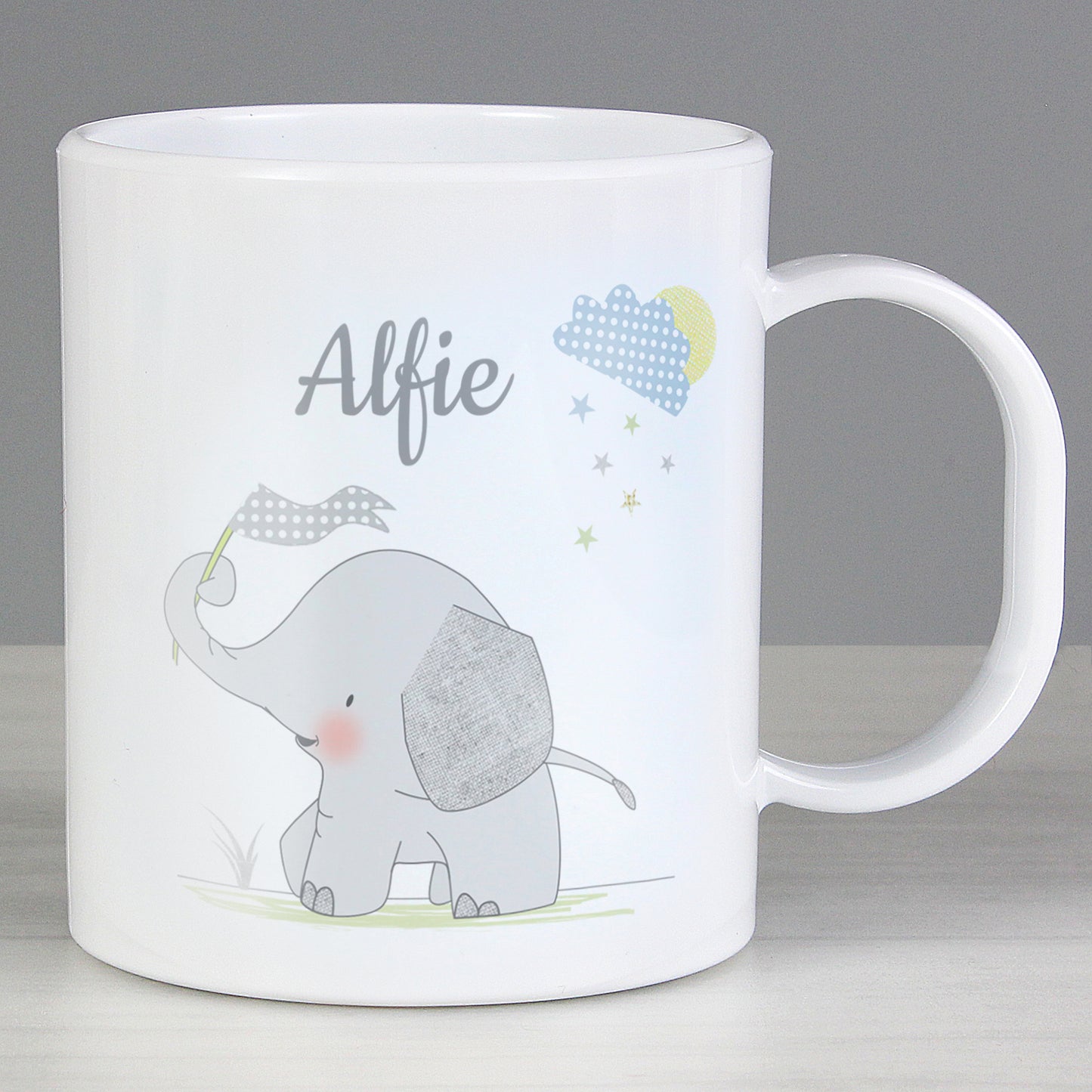 Personalised Hessian Elephant Plastic Mug