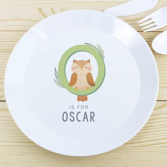 Personalised Animal Alphabet Plastic Plate