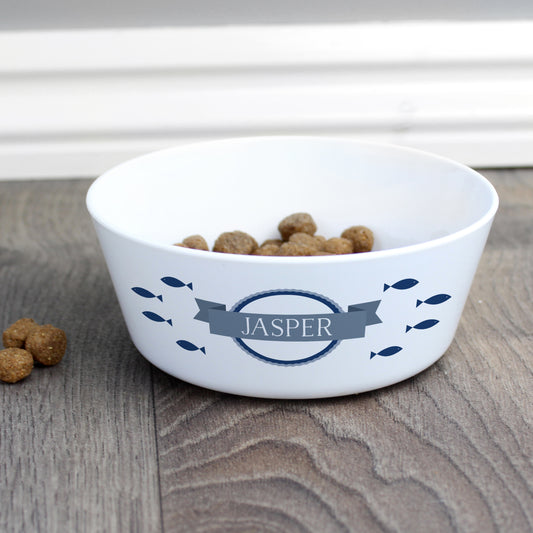 Personalised Fish Plastic Cat Bowl