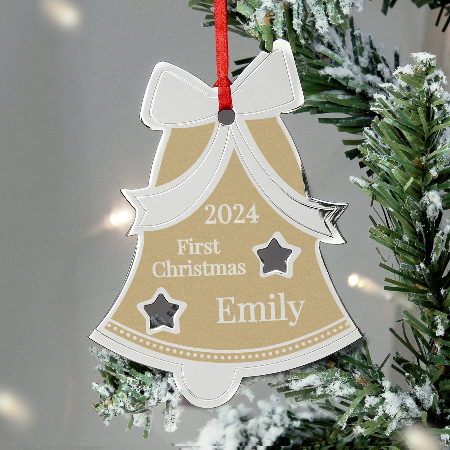 Personalised Golden Christmas Bell Decoration