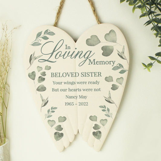 Personalised In Loving Memory Ceramic Wings