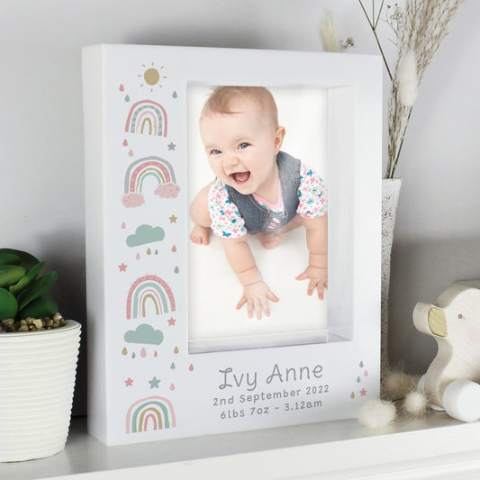 Personalised Rainbow 5x7 Box Photo Frame