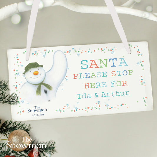 Personalised The Snowman Let it Snow Santa Stop Here Wooden Sign