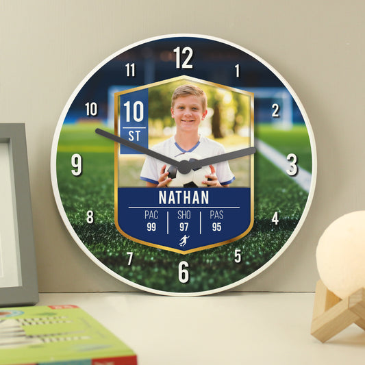 Personalised Football Photo Upload Childrens Clock