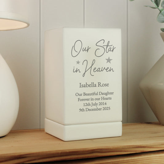 Personalised Our Star in Heaven Small Wooden Urn