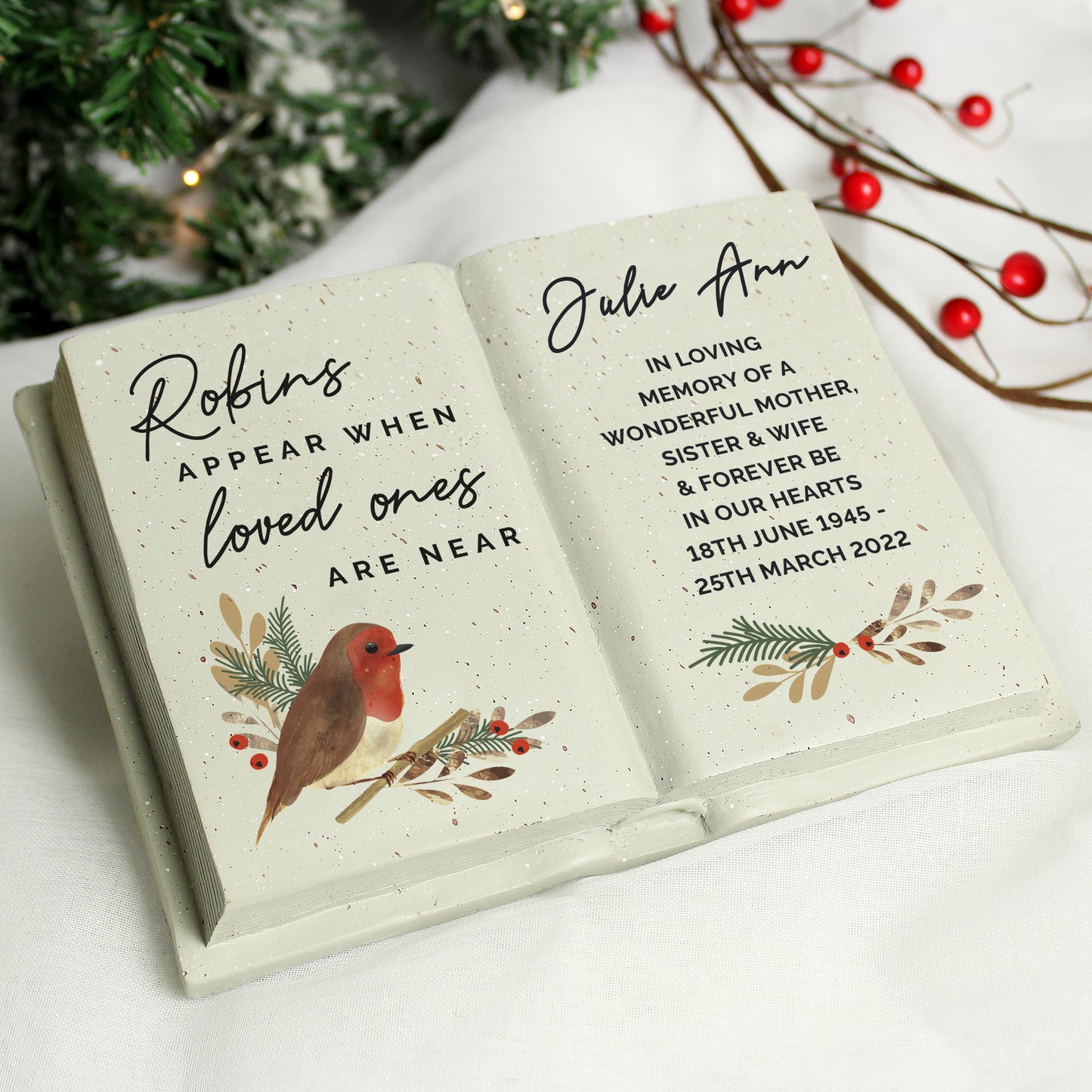 Personalised Robins Appear.. Memorial Book