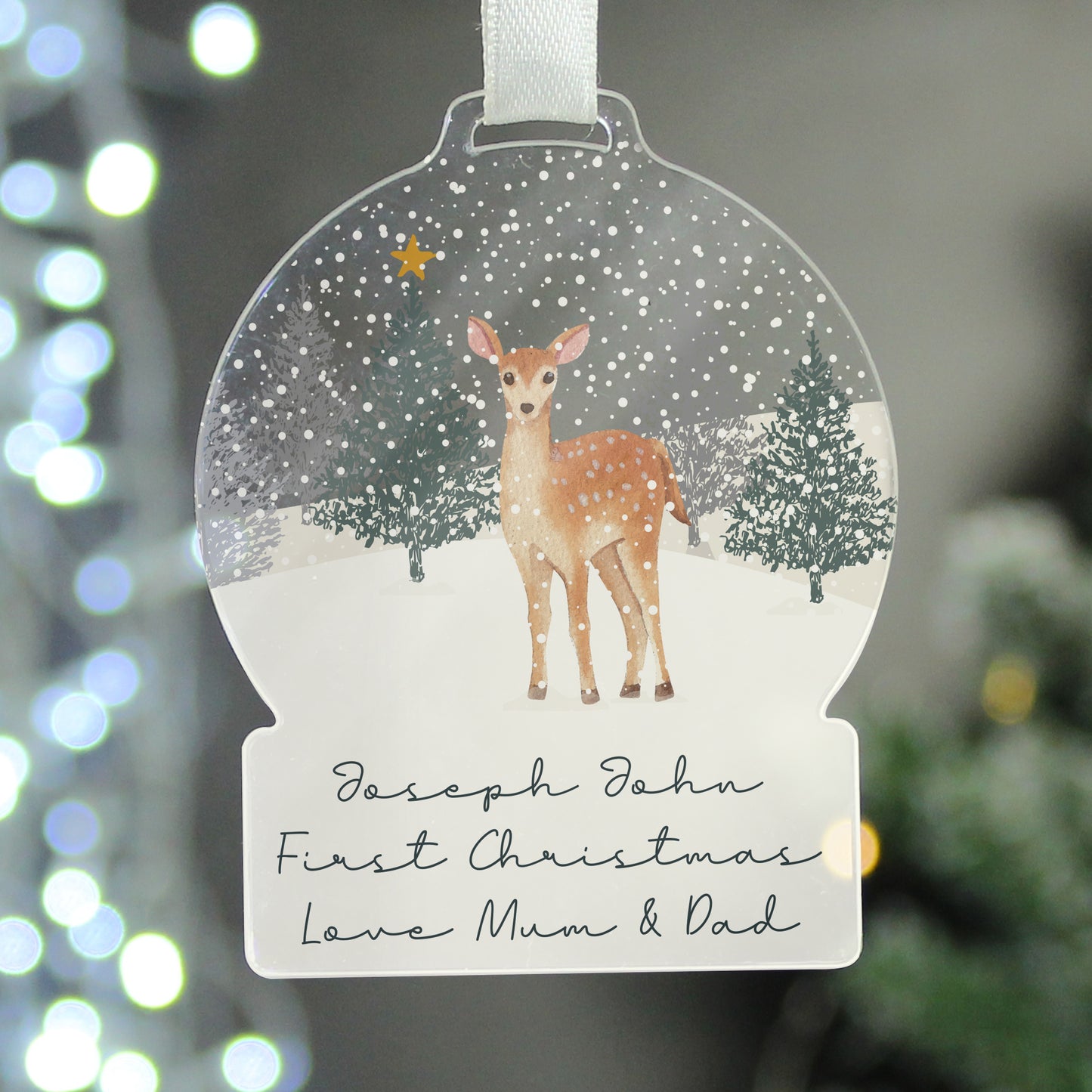 Personalised A Winter's Night Acrylic Snowglobe Decoration