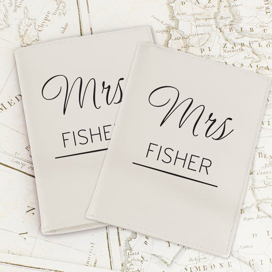 Personalised Couples Cream Passport Holders